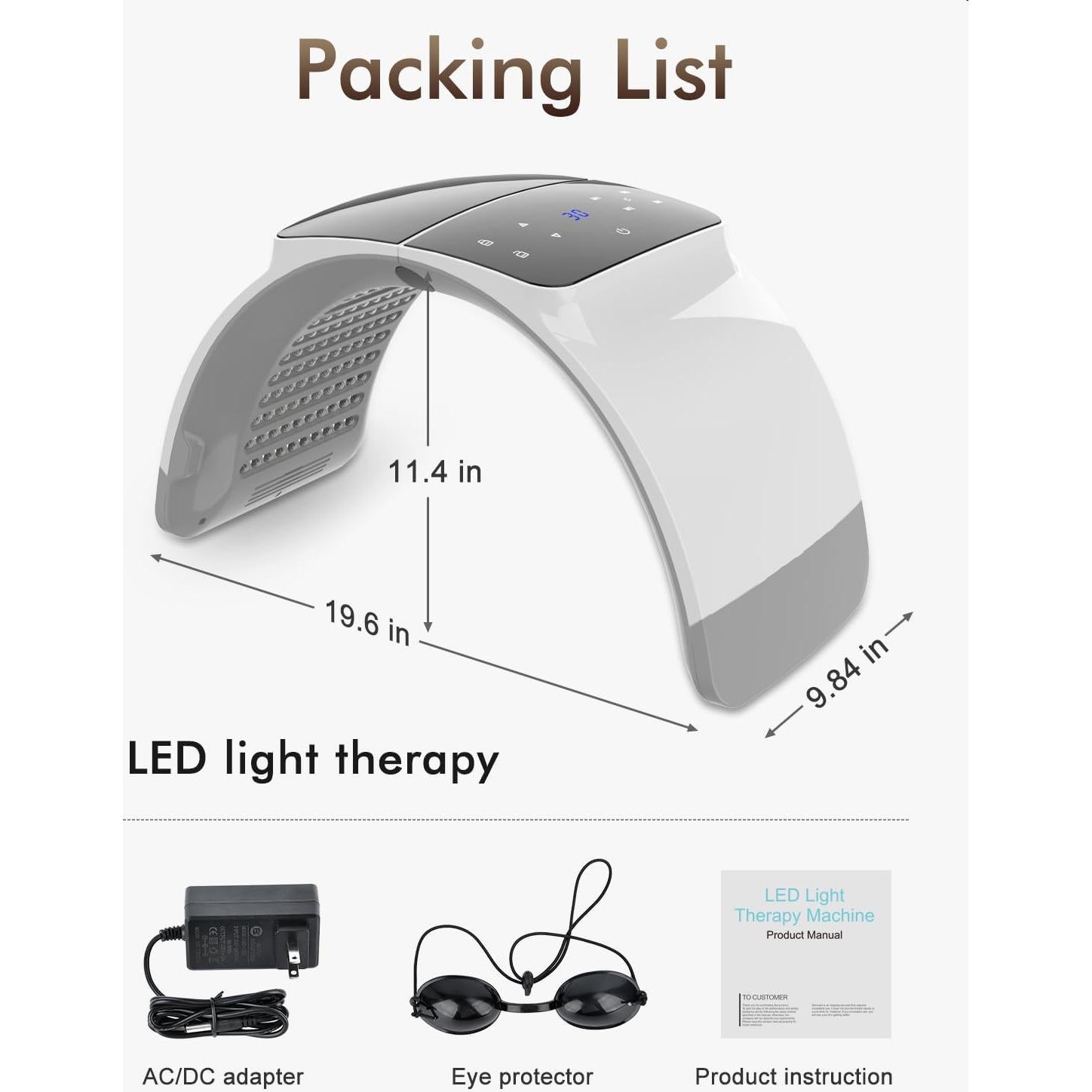 Máscara Facial de Terapia de Luz LED Rupuqira G3 - 4 Modos