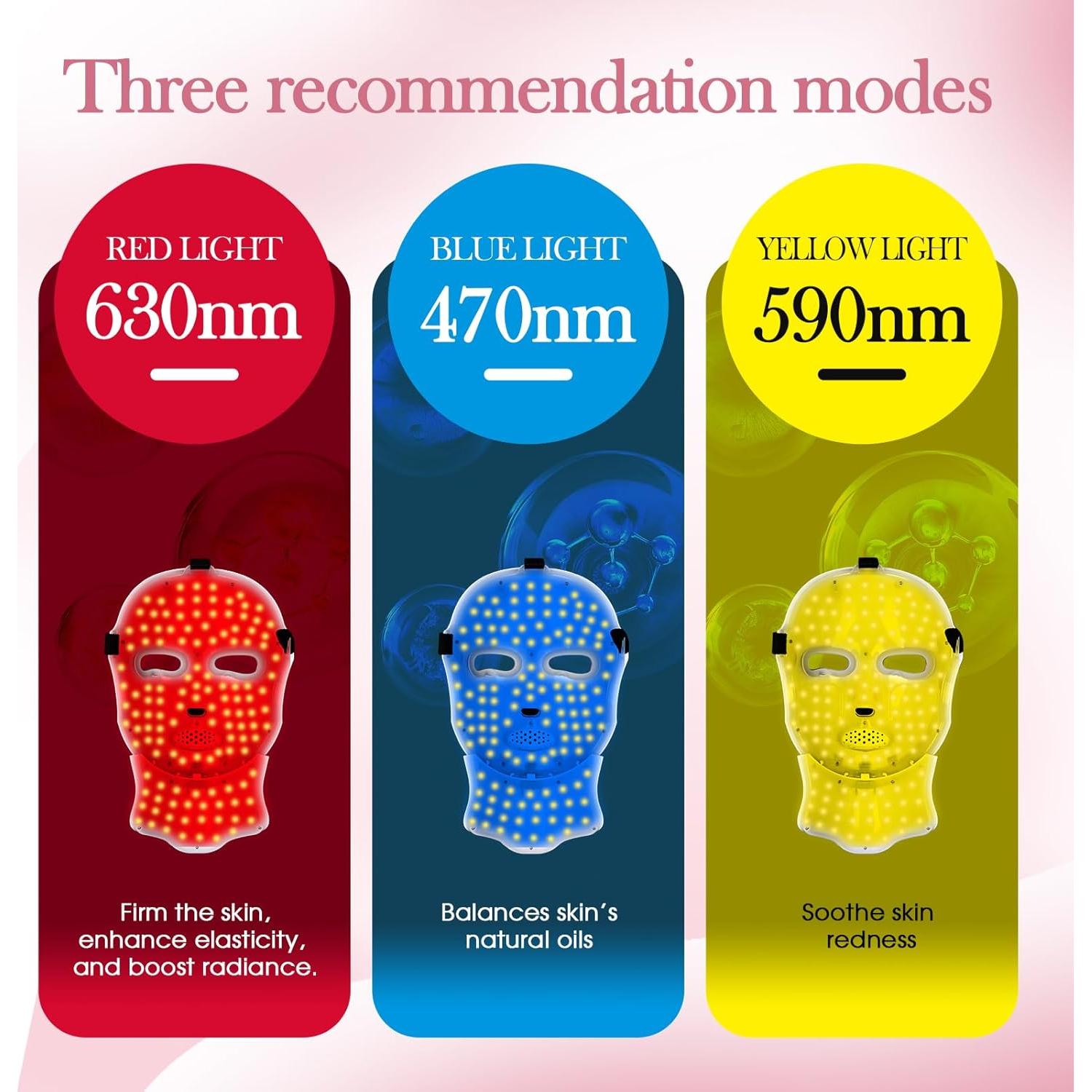 Máscara de Terapia de Luz Roja VIVIDCHARM LED Inalámbrica