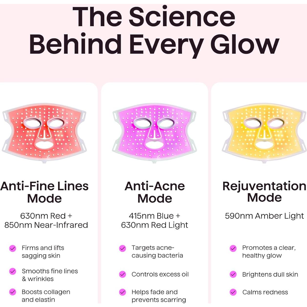 Máscara de Terapia de Luz LED Wavytalk para Rejuvenecimiento Facial