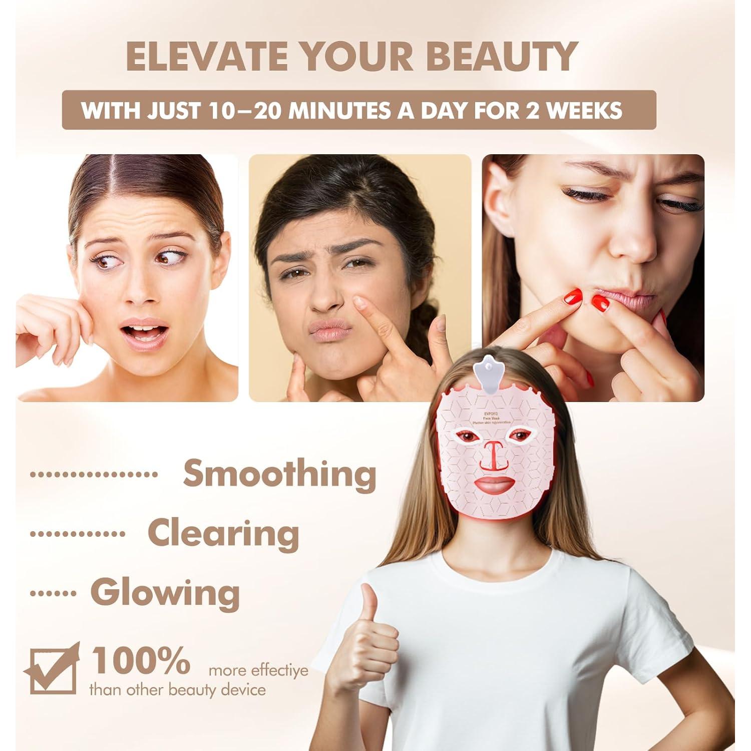 Máscara de Terapia de Luz LED 7 Colores Rosa - Shenzhen Liyoutong