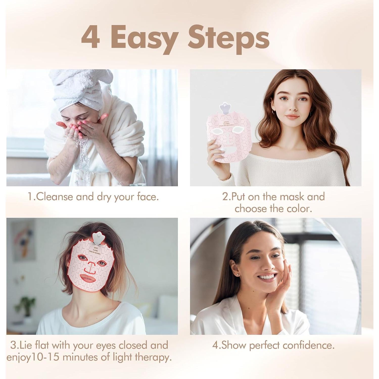 Máscara de Terapia de Luz LED 7 Colores Rosa - Shenzhen Liyoutong