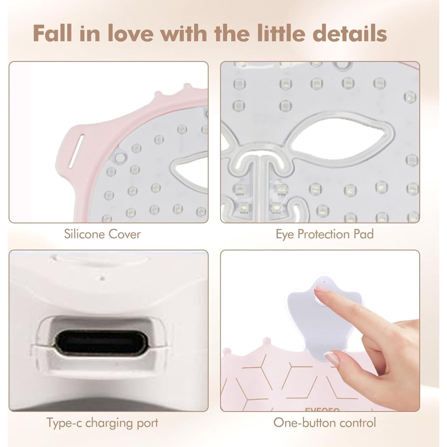 Máscara de Terapia de Luz LED 7 Colores Rosa - Shenzhen Liyoutong