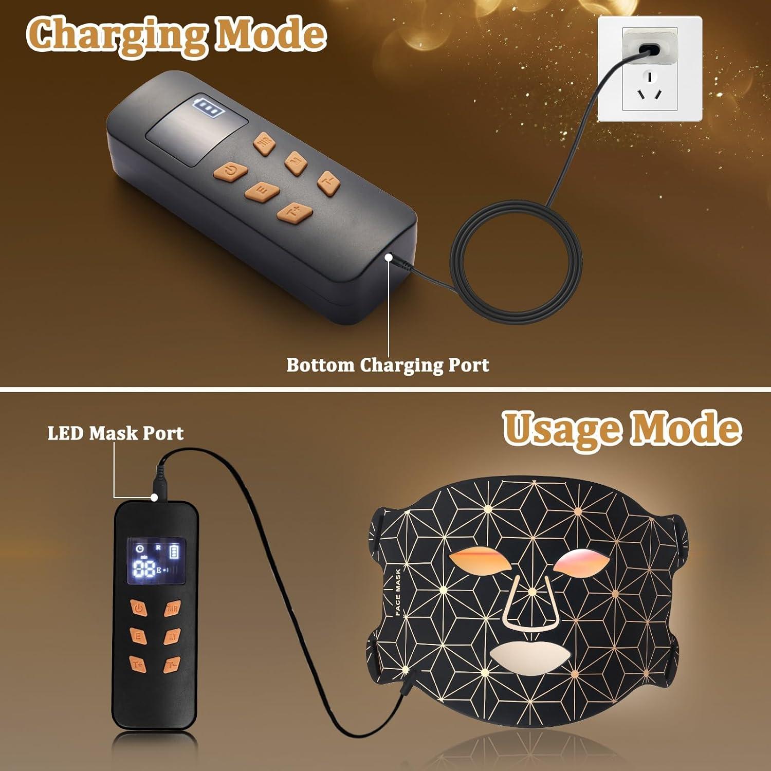 Máscara de Terapia de Luz LED biuufish 8 Colores 850nm Infrarrojo