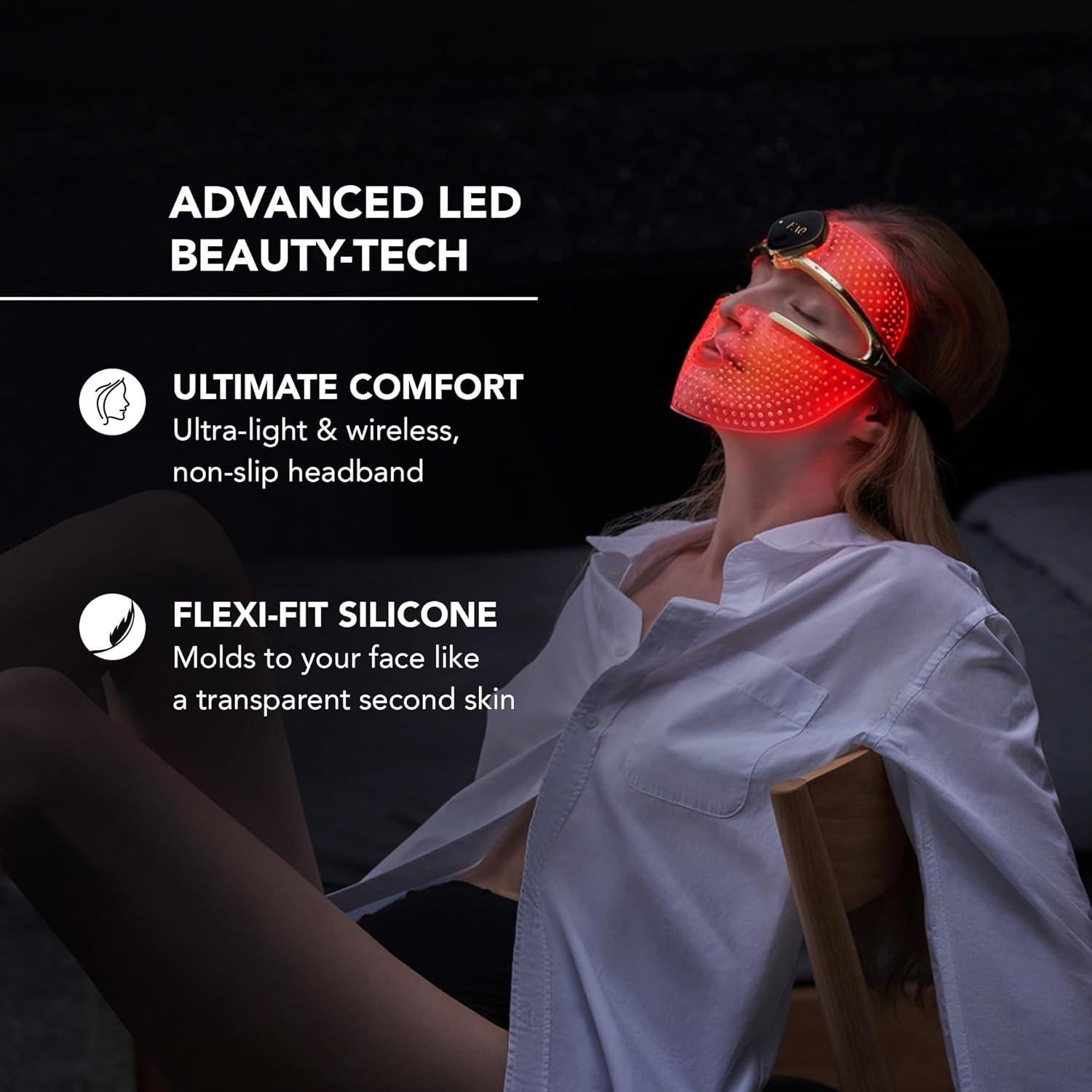 Máscara Facial LED Inalámbrica FAQ 202 - 8 Colores - Cuidado de la Piel
