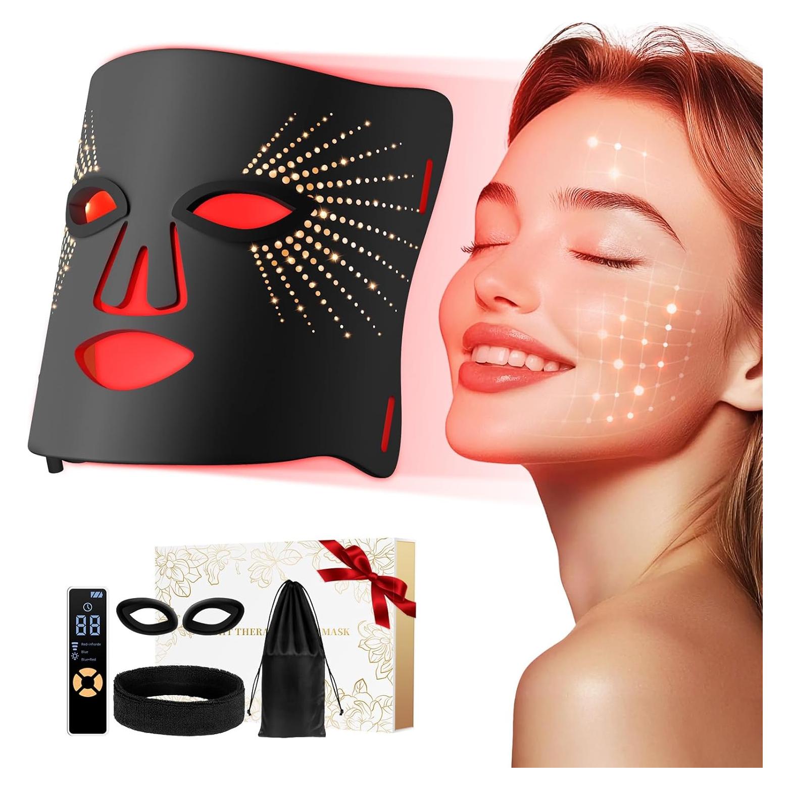 Máscara de Terapia de Luz Roja LED ONLUKY 3 Niveles 2500mAh