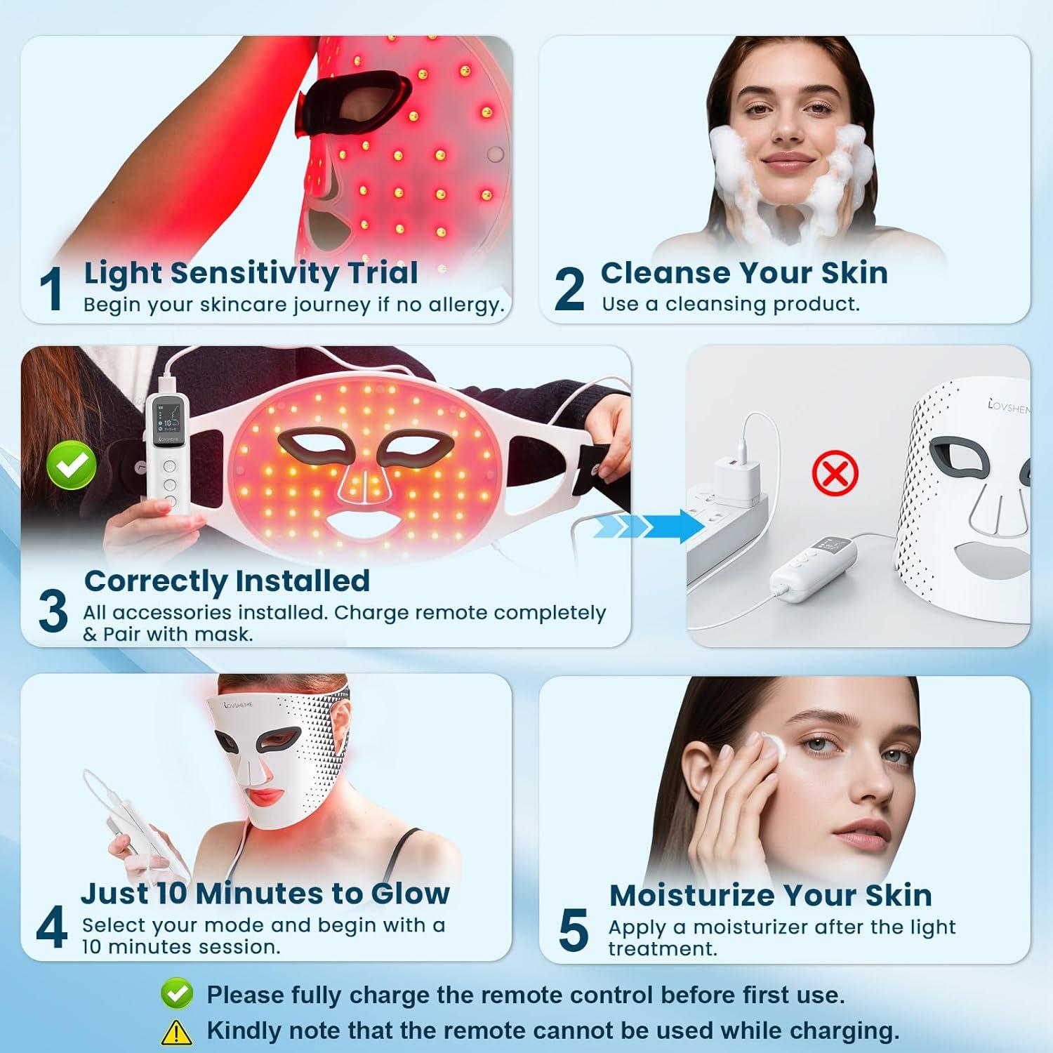 Máscara de Terapia de Luz LED Lovsheme T1 para Piel Radiante