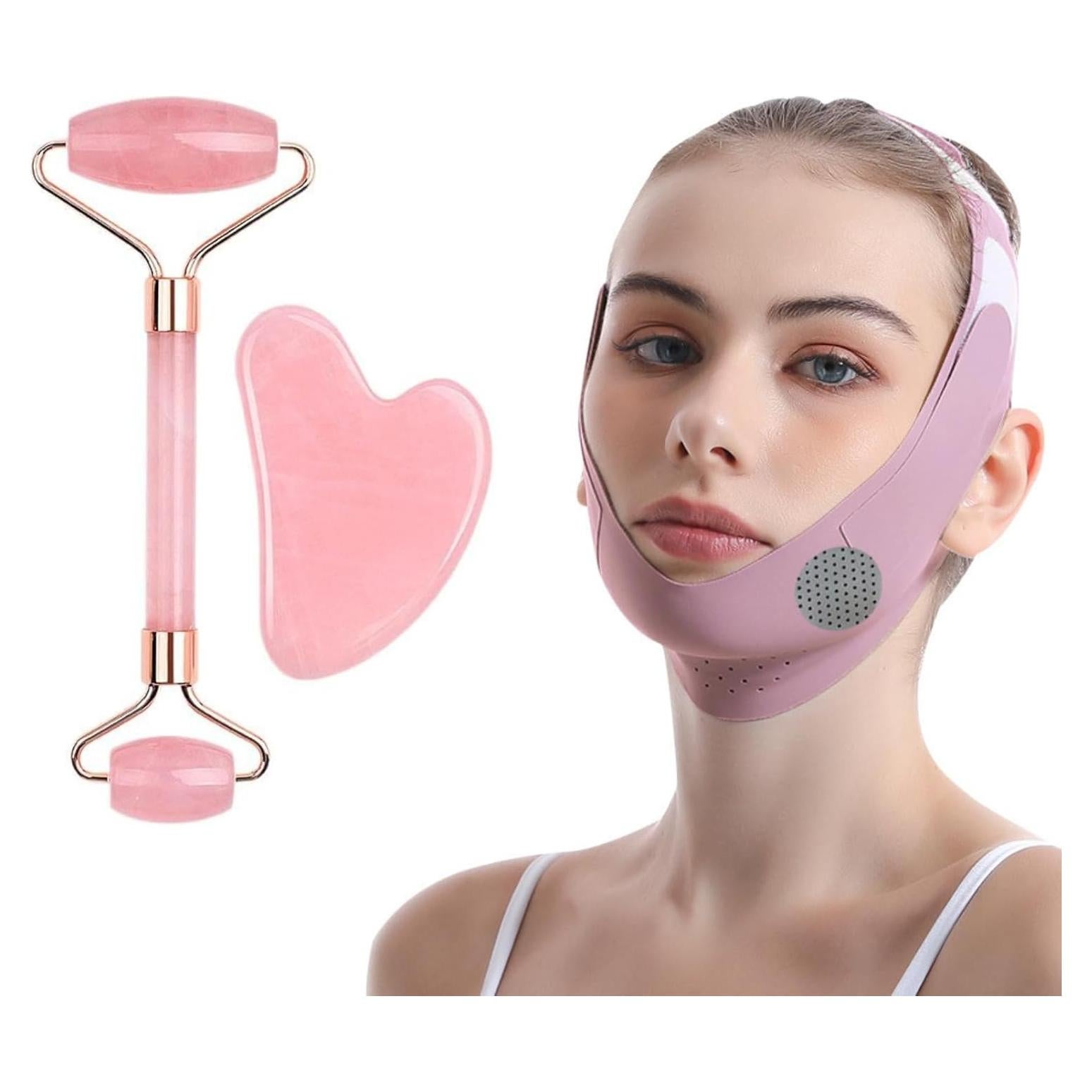 Conjunto de Herramientas de Belleza YMJ - Rodillo y Gua Sha Jade