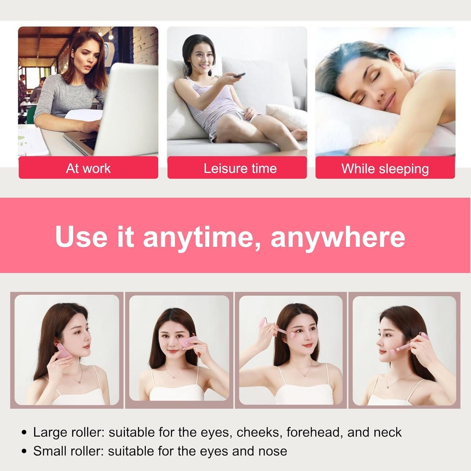 Conjunto de Herramientas de Belleza YMJ - Rodillo y Gua Sha Jade