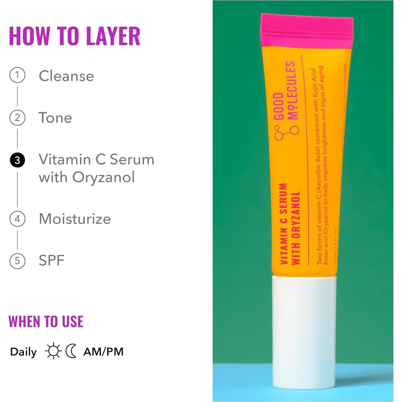 Sérum Facial Vitamina C Good Molecules 30 ml - Antienvejecimiento