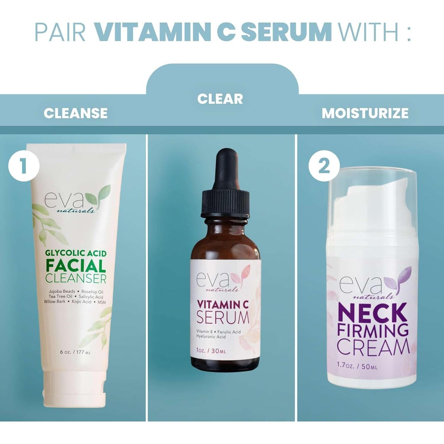 Suero Facial de Vitamina C Eva Naturals 20% - 29.57 ml