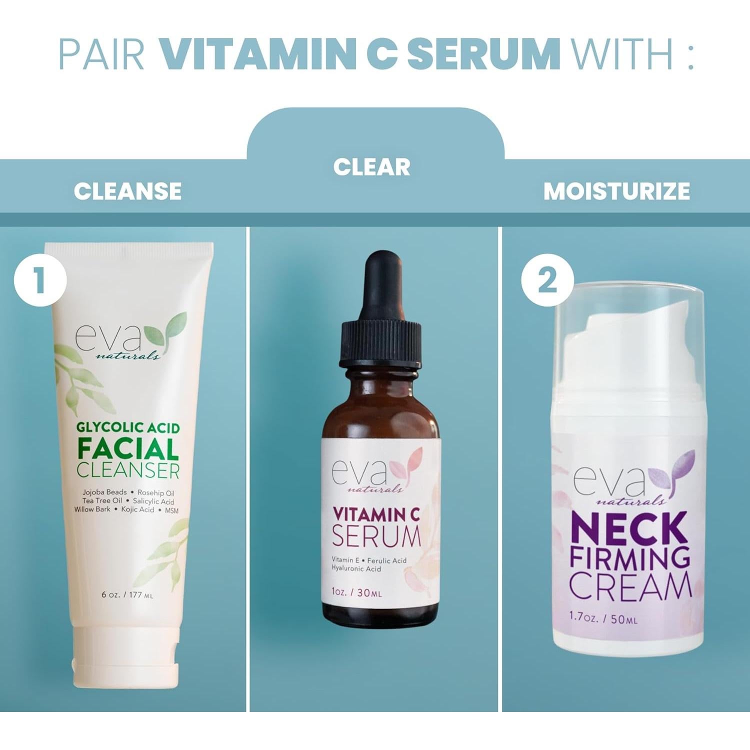 Suero Facial de Vitamina C Eva Naturals 20% - 29.57 ml