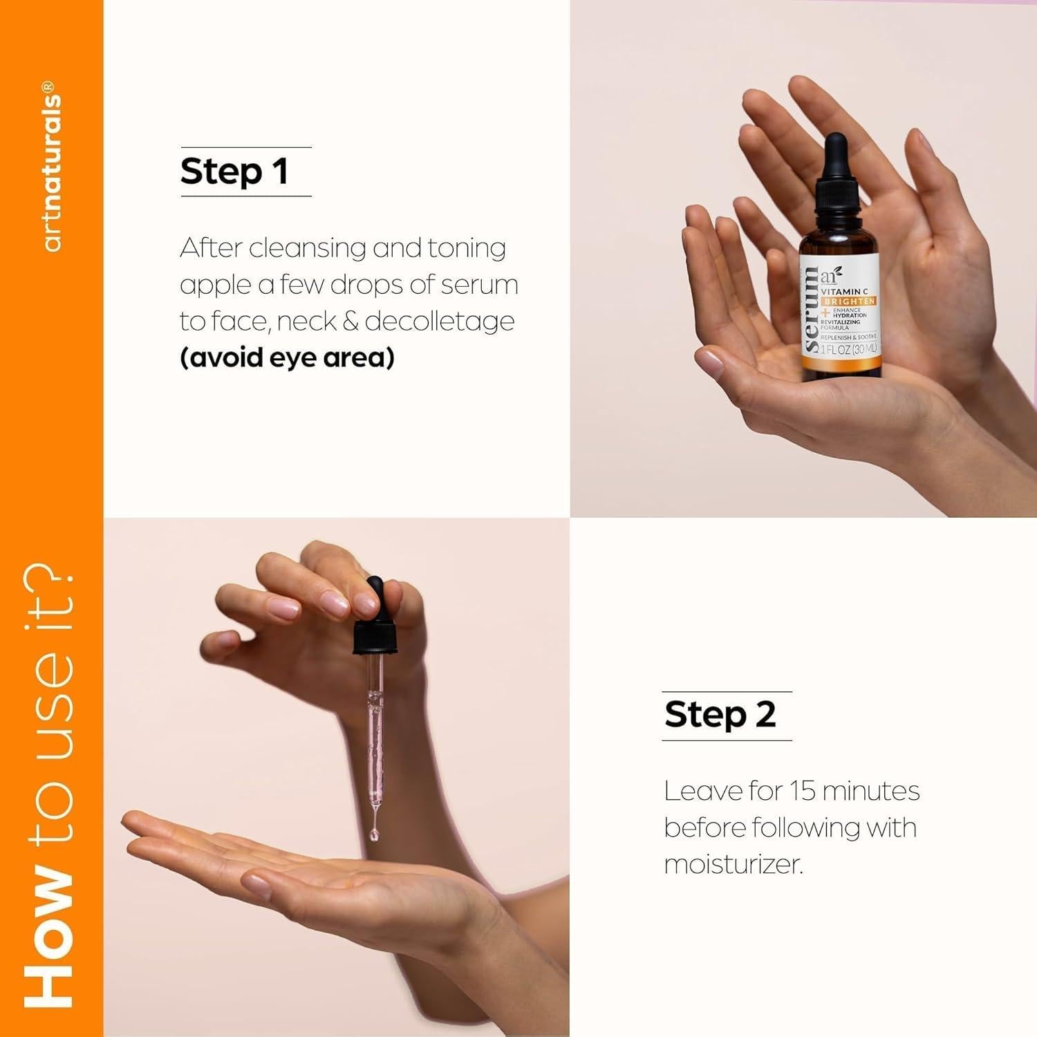 Serum Anti-Envejecimiento ArtNaturals 30ml Vitamina C Ácido Hialurónico