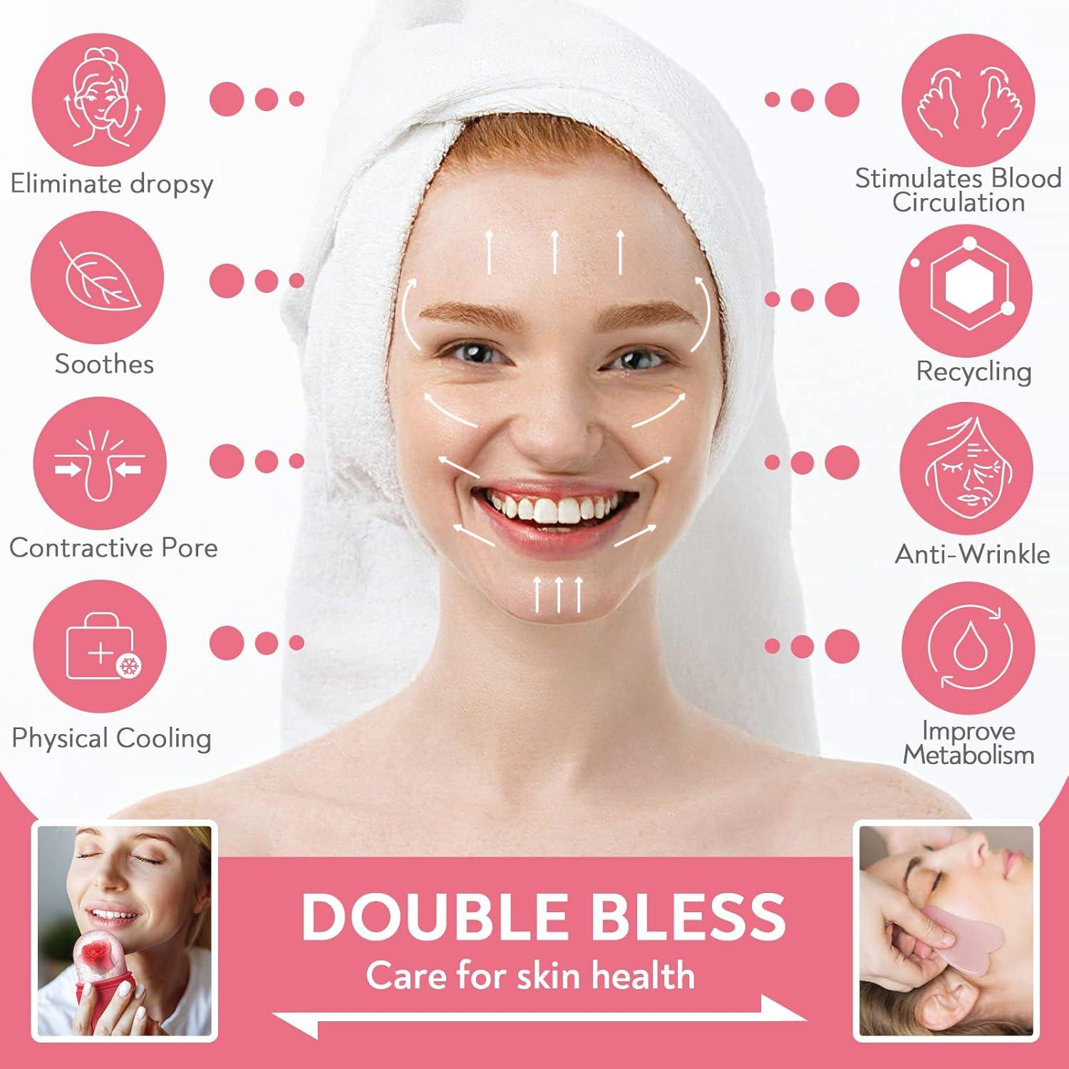 Rodillo de Hielo Facial AURUZA con Gua Sha - Cuidado de Piel