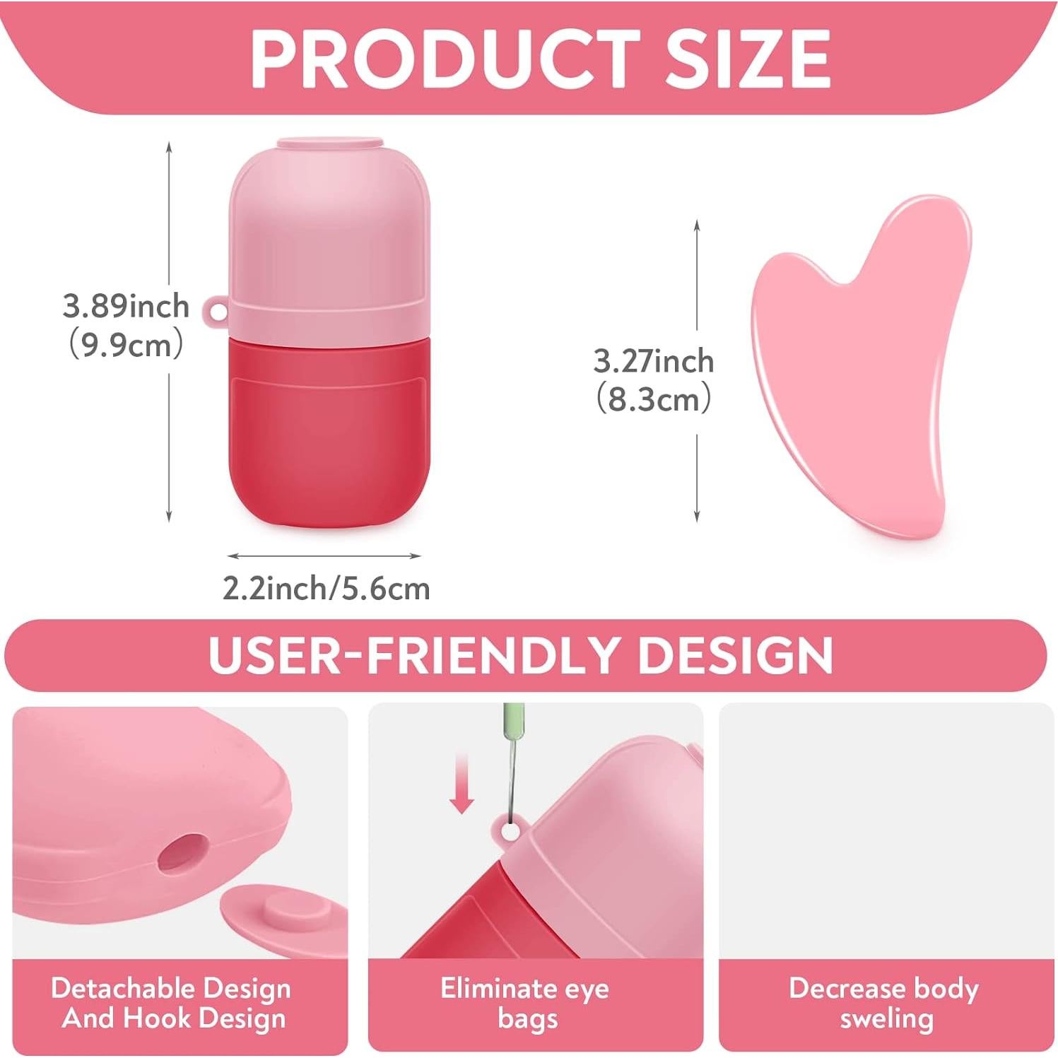 Rodillo de Hielo Facial AURUZA con Gua Sha - Cuidado de Piel