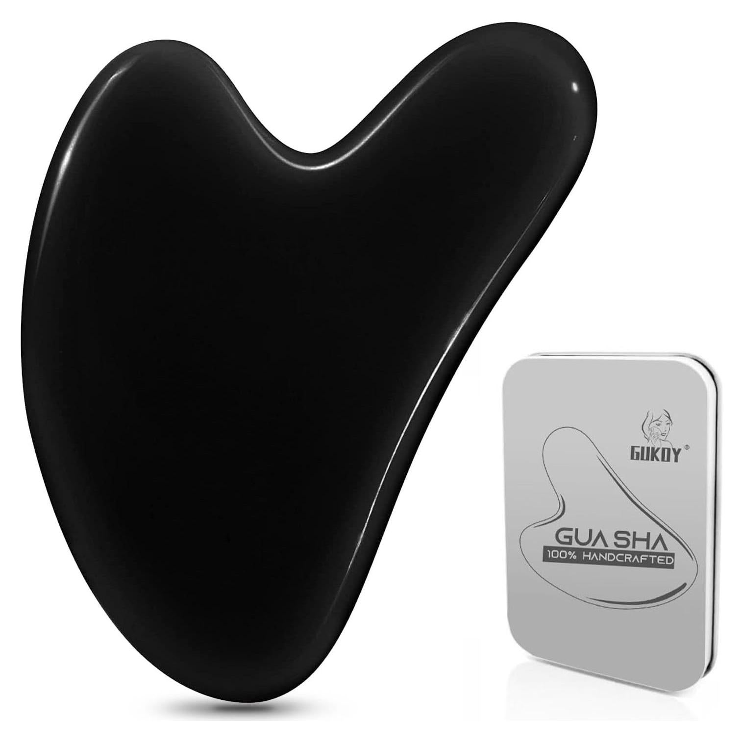 Tablero Gua Sha Negro GUKOY para Masaje Facial y Terapia