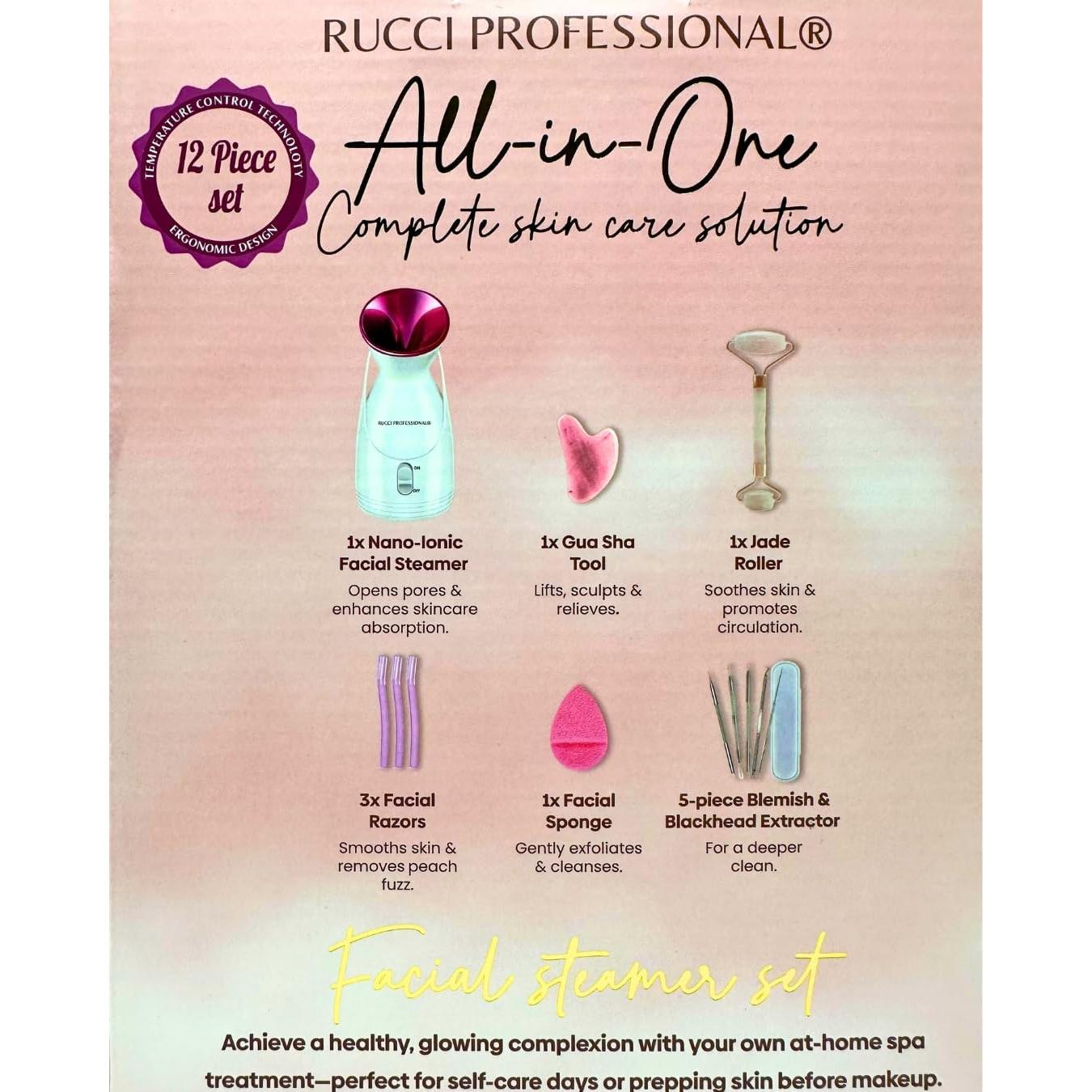 Juego de Vaporizador Facial Rucci Professional 12 Piezas