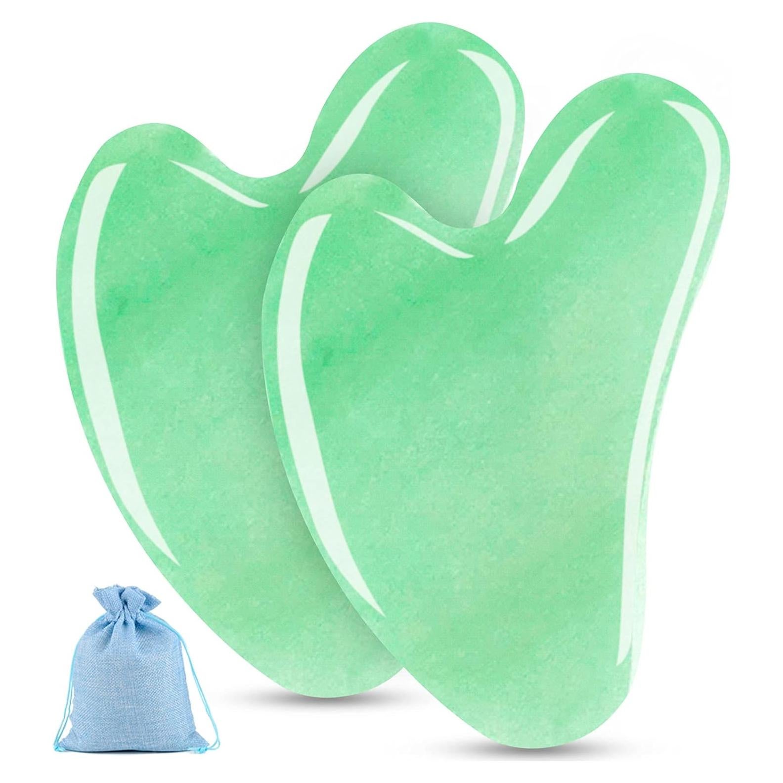 Set de Gua Sha Jade Natural Esur - 2 Piezas para Masaje Facial