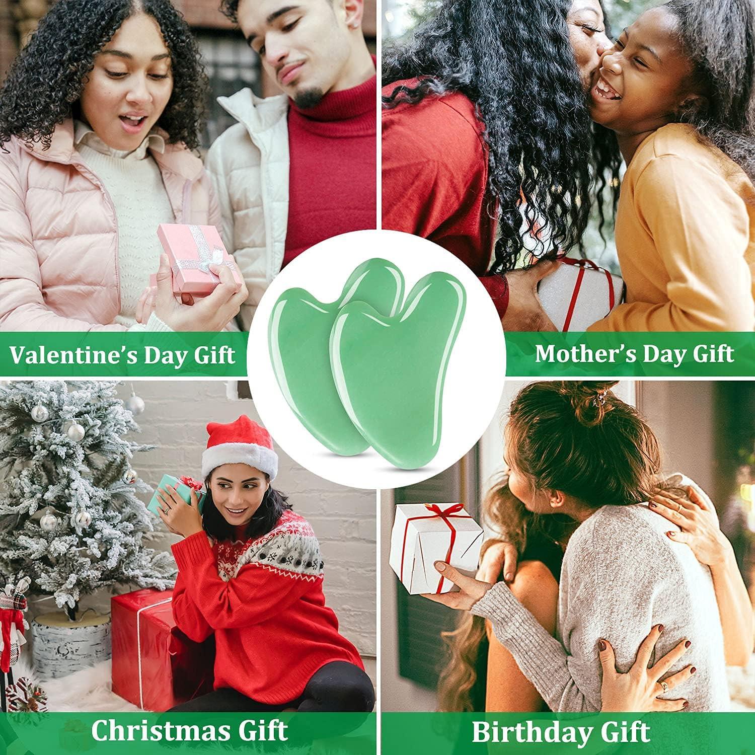 Set de Gua Sha Jade Natural Esur - 2 Piezas para Masaje Facial