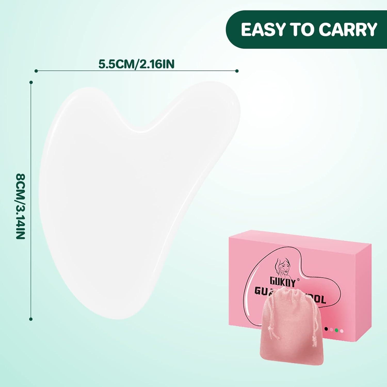 Tabla Gua Sha de Jade Natural GUKOY - Alivio de Tensiones Musculares