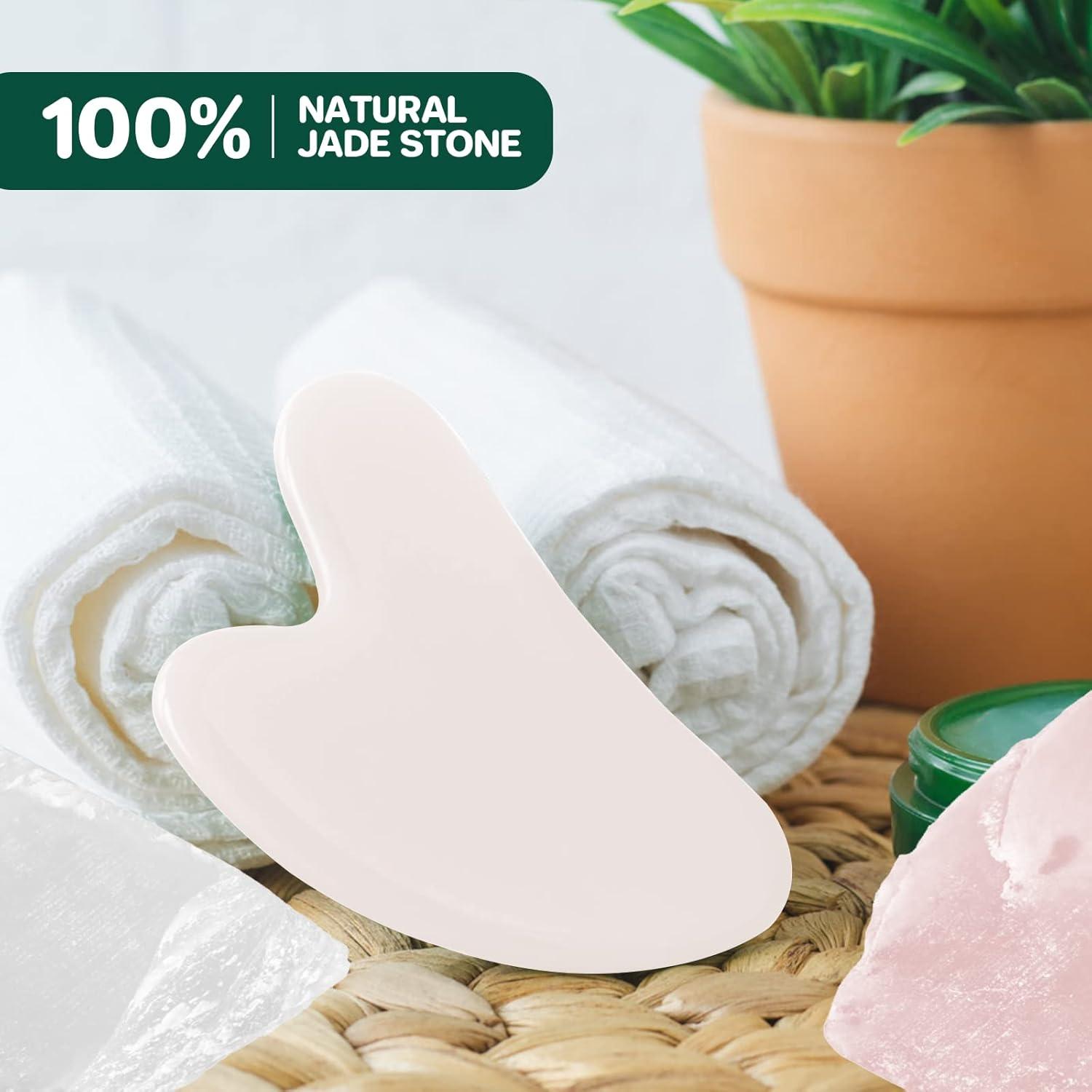 Tabla Gua Sha de Jade Natural GUKOY - Alivio de Tensiones Musculares