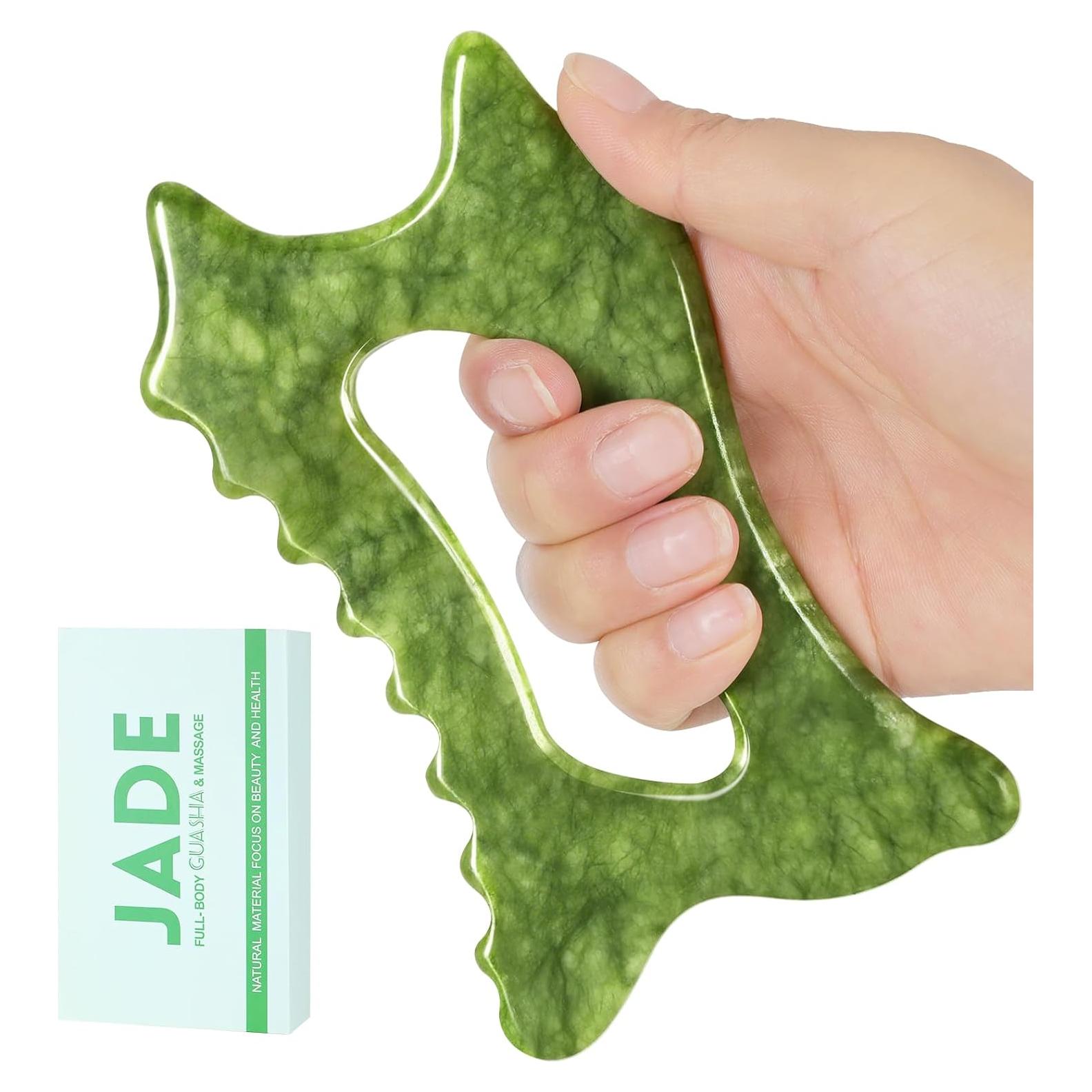 Juego de Herramientas Gua Sha de Jade 6 en 1 Crossmoon