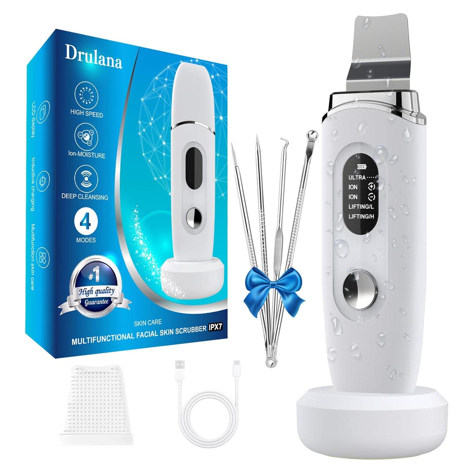 Espátula Facial Drulana Skin Scrubber 4 Modos Pantalla LCD