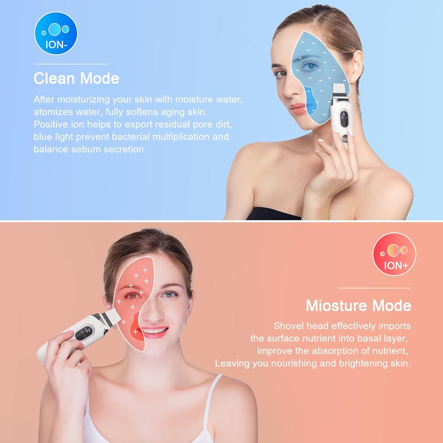 Espátula Facial Drulana Skin Scrubber 4 Modos Pantalla LCD