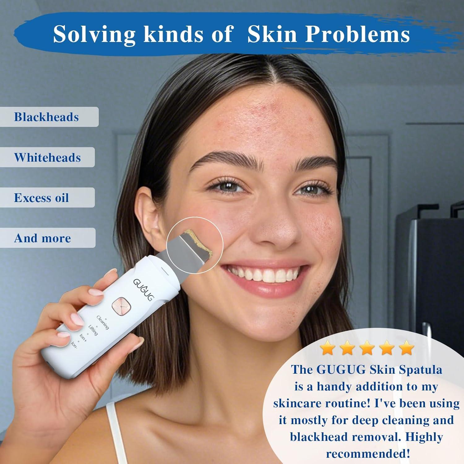 GUGUG Skin Scrubber 4-en-1 Espátula Facial Impermeable