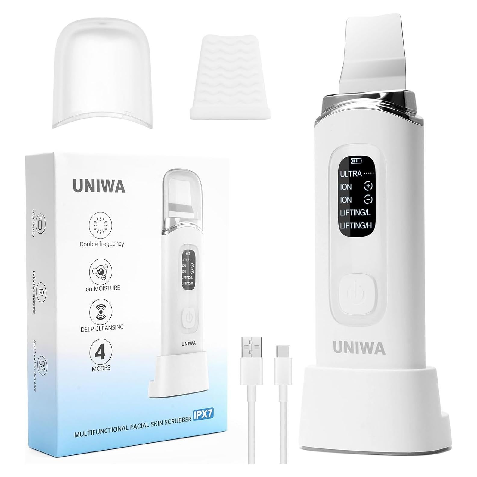 Espátula Facial UNIWA Skin Scrubber - 4 Modos, USB, IPX7