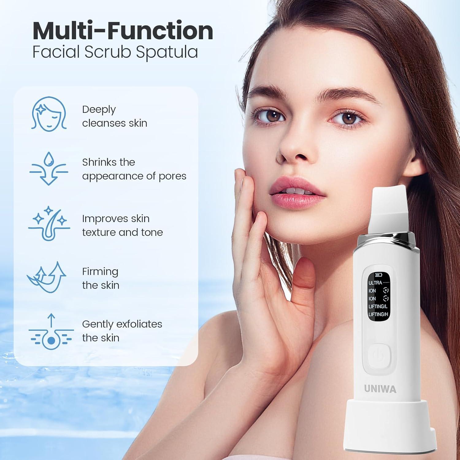 Espátula Facial UNIWA Skin Scrubber - 4 Modos, USB, IPX7