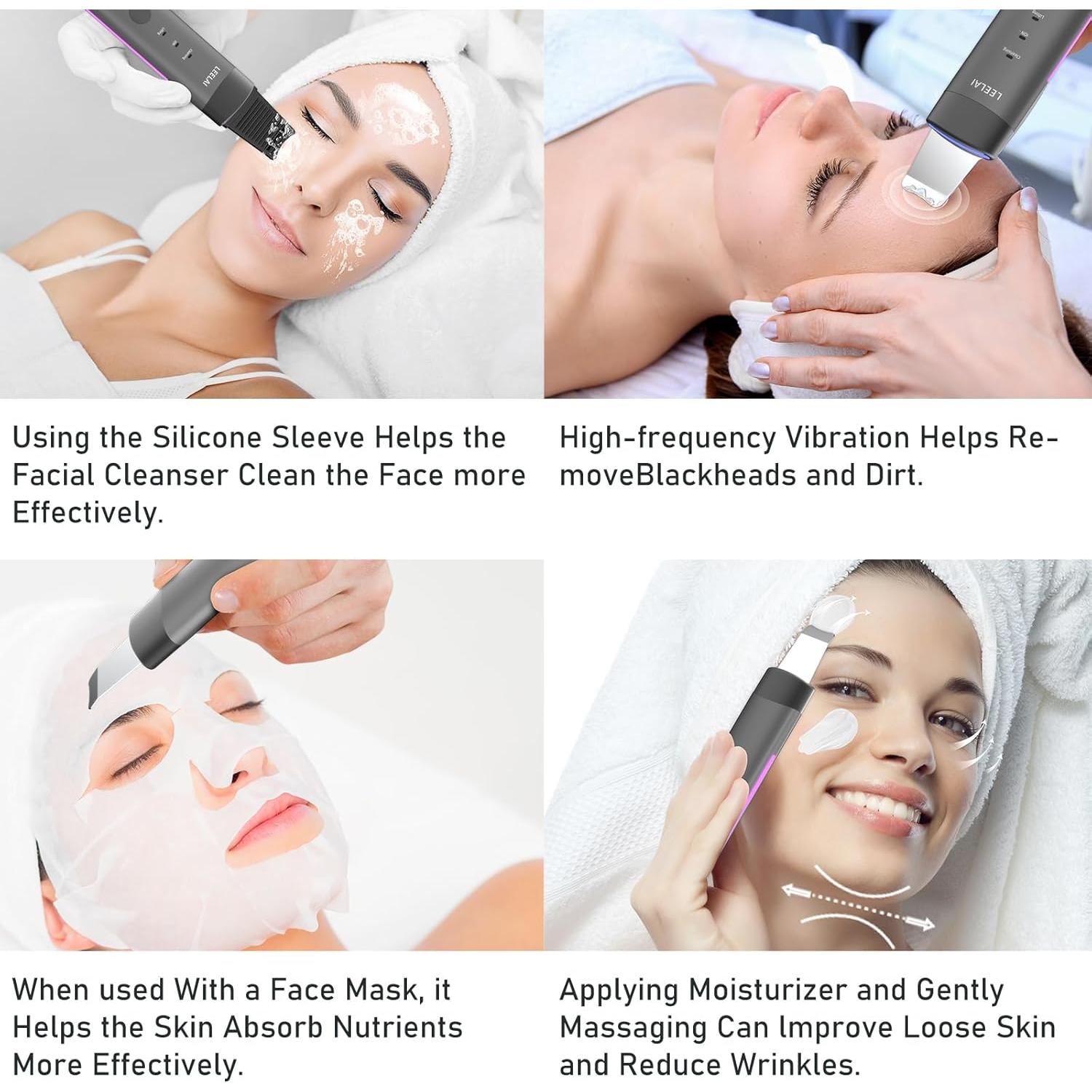 Espátula Facial LEELAI N1-001 Limpiadora de Poros 3 Modos