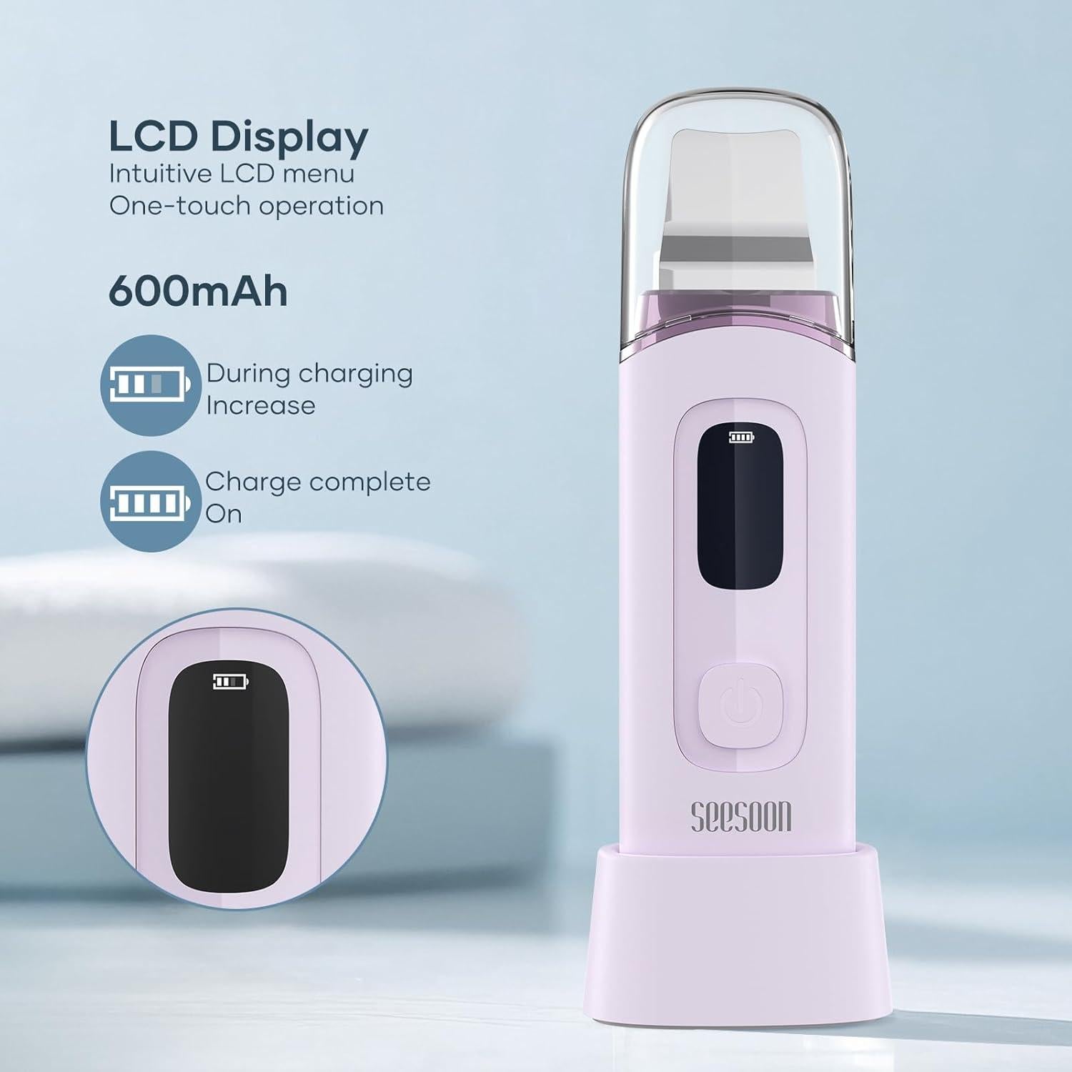 Exfoliador Facial SEESOON 4 en 1 con Pantalla LCD IPX7