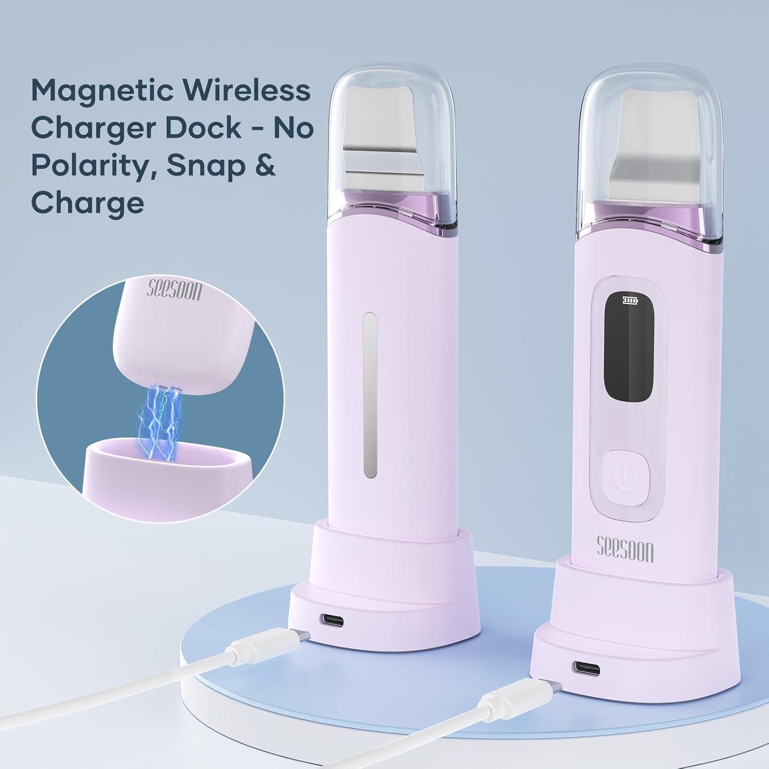 Exfoliador Facial SEESOON 4 en 1 con Pantalla LCD IPX7