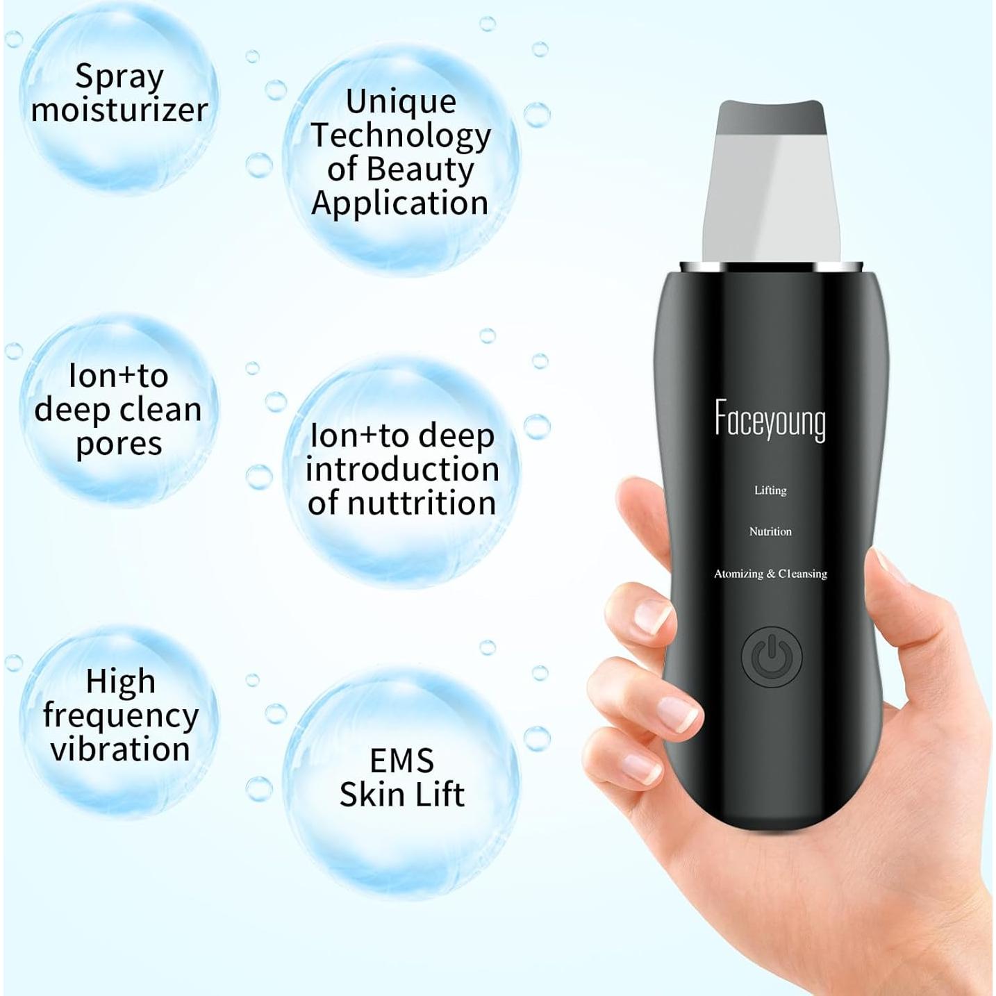 Limpiador Facial con Nebulizador FACE YOUNG, 4 Modos, Hidratante