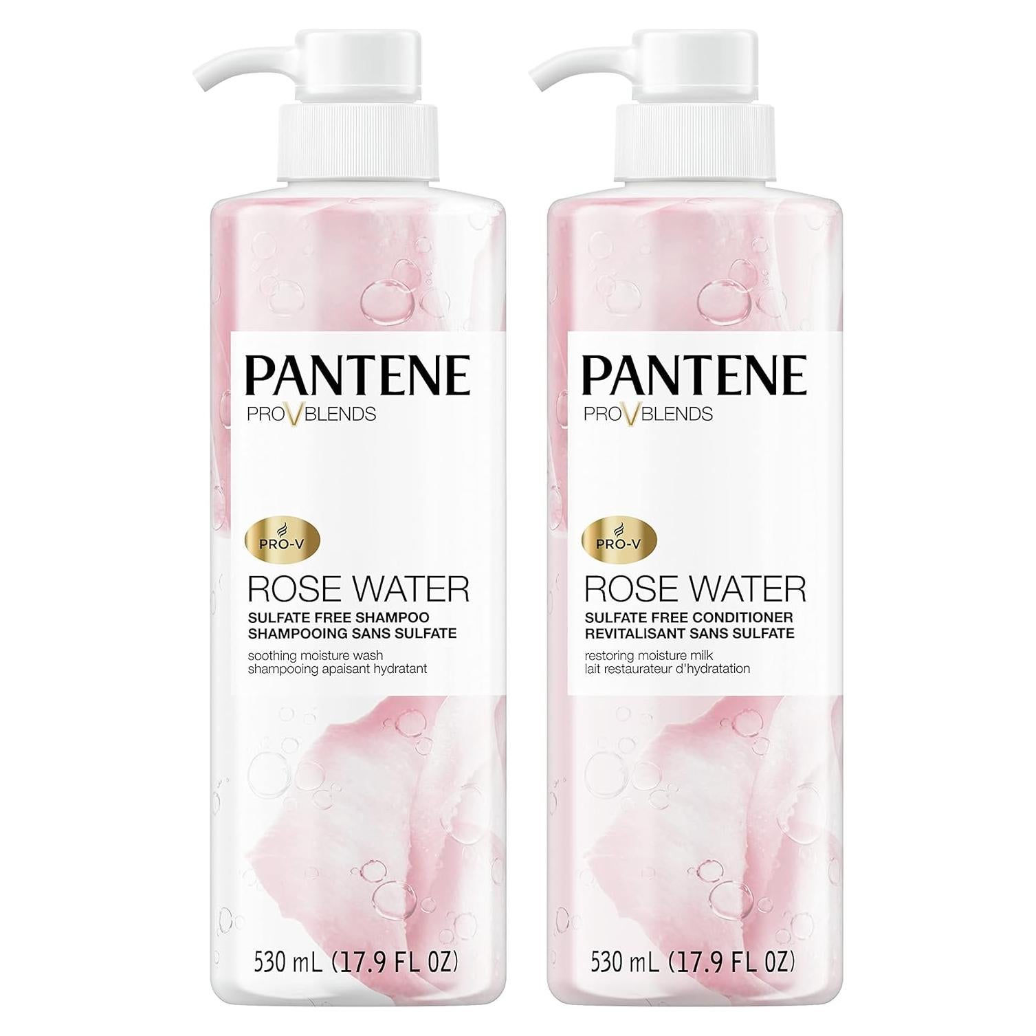 Conjunto Champú y Acondicionador Pantene Pro-V Agua de Rosa 530ml