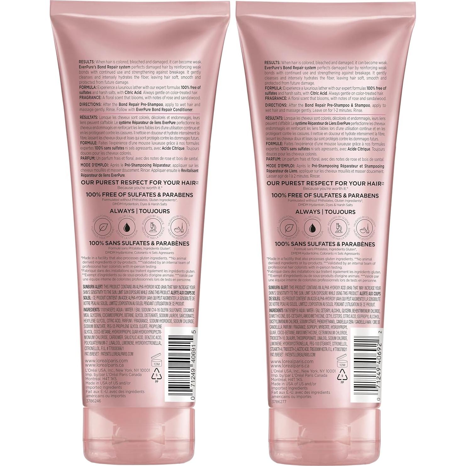 Kit de Cuidado del Cabello Vegano L'Oreal Paris EverPure 200ml