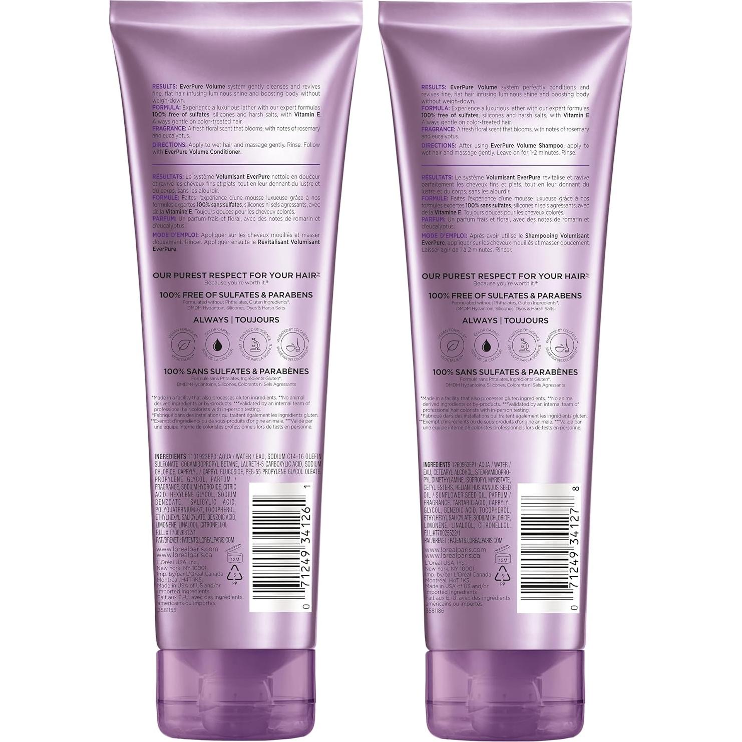 Champú y Acondicionador L'Oreal Paris EverPure 250 ml Sin Sulfatos
