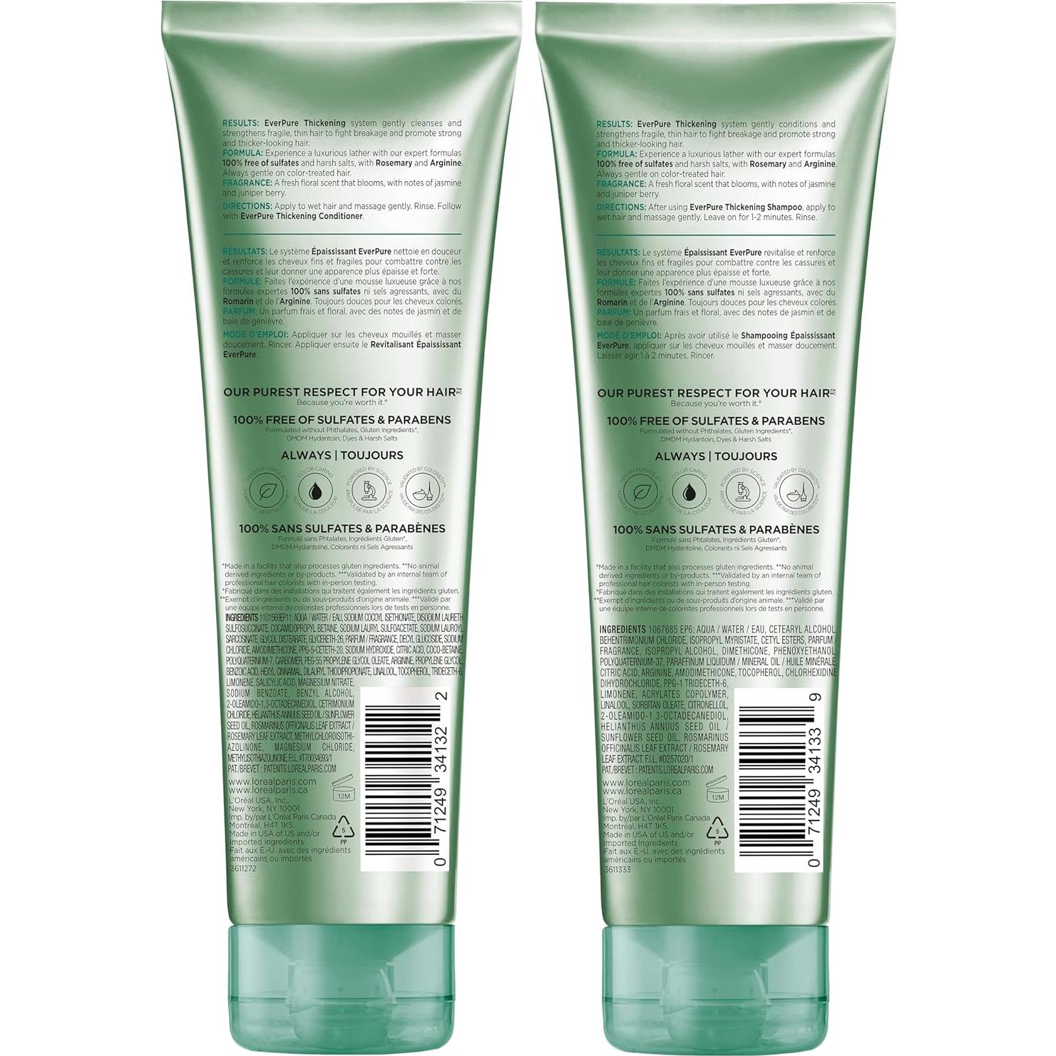 Champú y Acondicionador L'Oreal Paris EverPure Sin Sulfatos 1 Kit