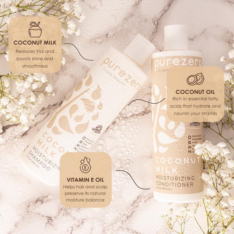 Juego de Champú y Acondicionador Purezero Leche de Coco 355ml