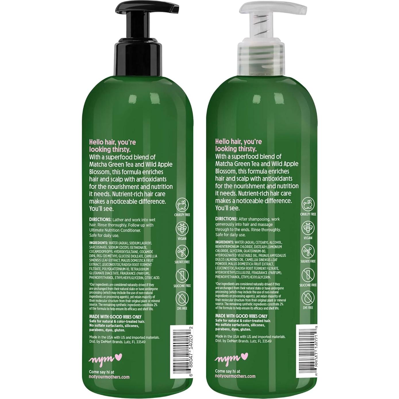 Champú y Acondicionador Not Your Mother's Naturals 448 ml - Té Verde Matcha y Flor de Manzana