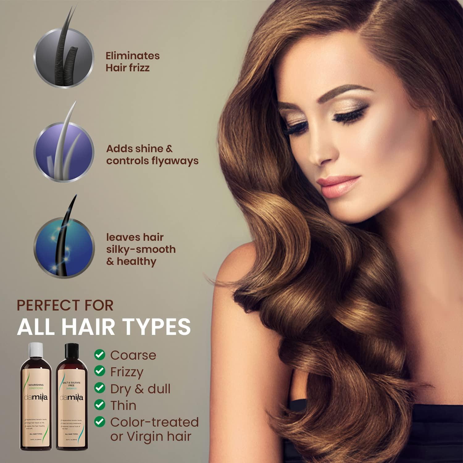 Champú y Acondicionador Sin Sal Damila 500 ml - Hidratación para Cabello Tratado