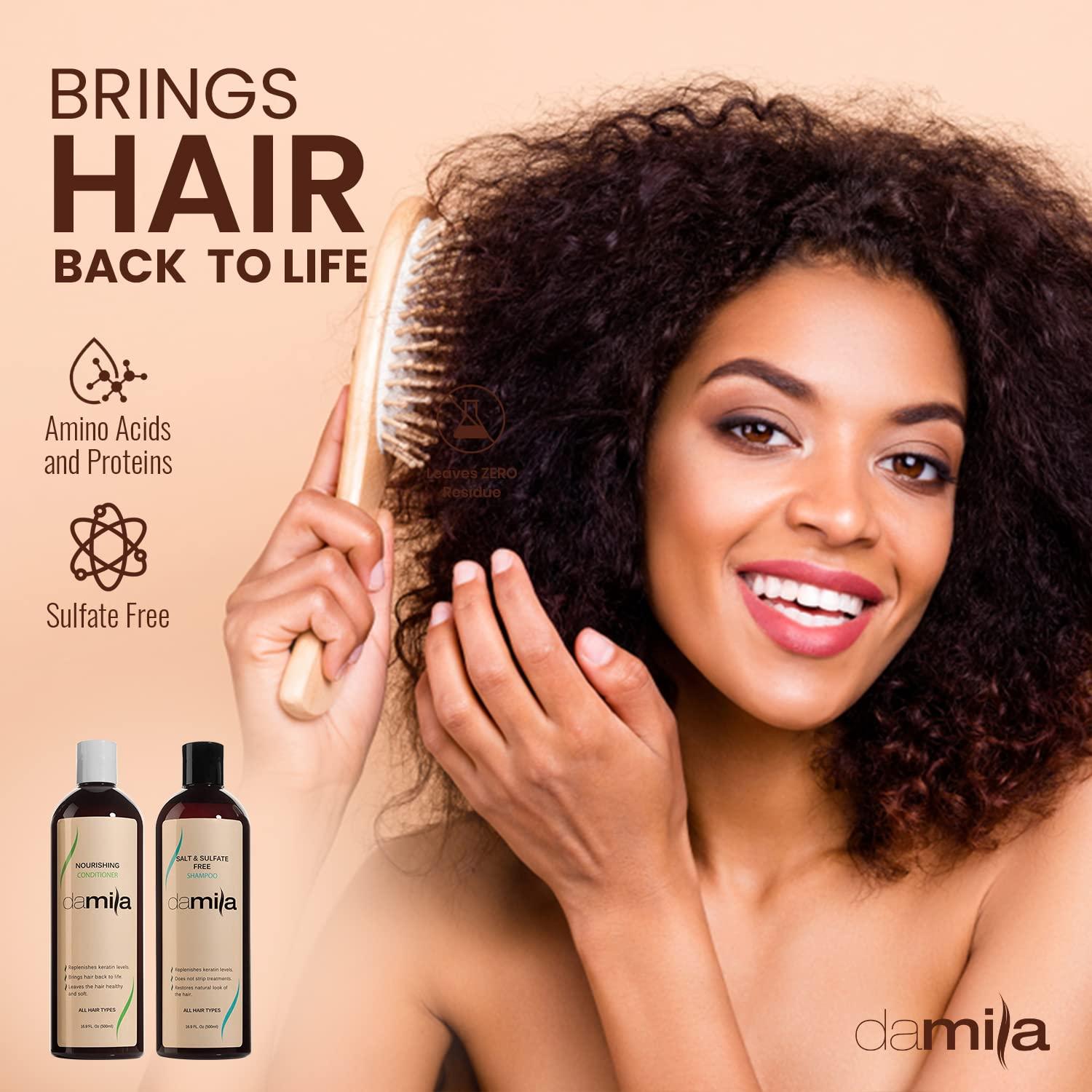 Champú y Acondicionador Sin Sal Damila 500 ml - Hidratación para Cabello Tratado