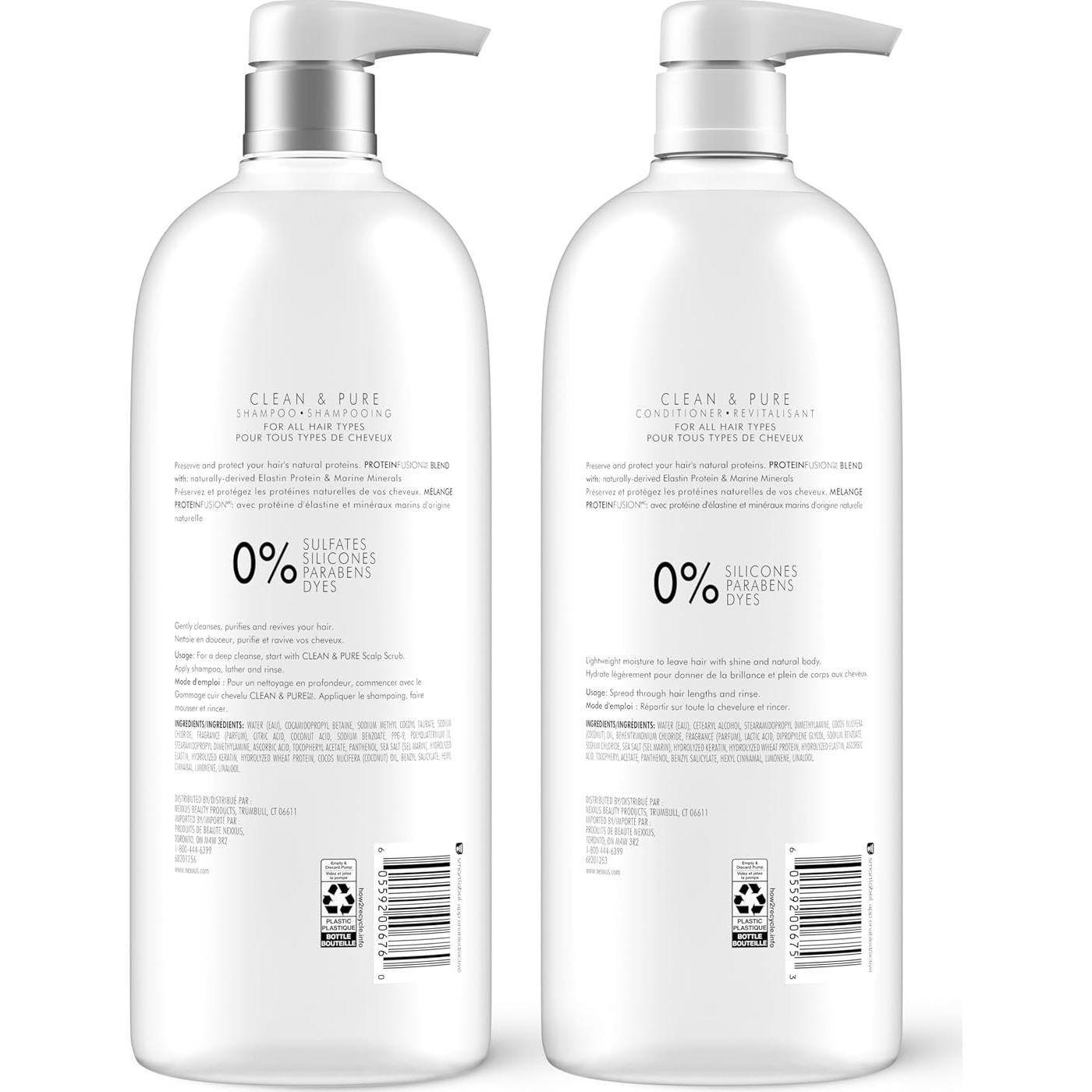 Champú y Acondicionador Nexxus Limpio y Puro 2-Pack 1L