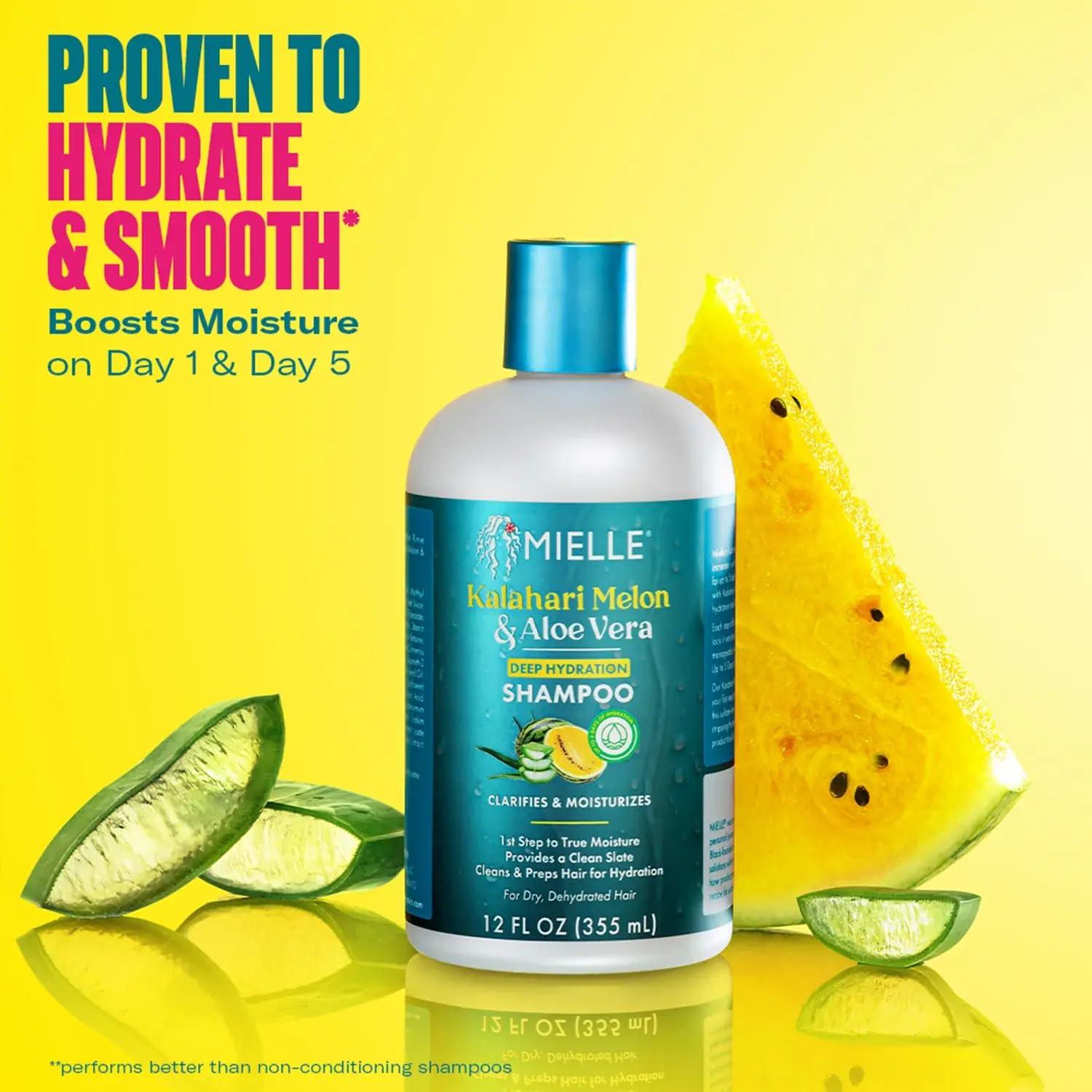 Champú Hidratante Profundo Mielle Kalahari Melón 354 ml - Sin Sulfatos