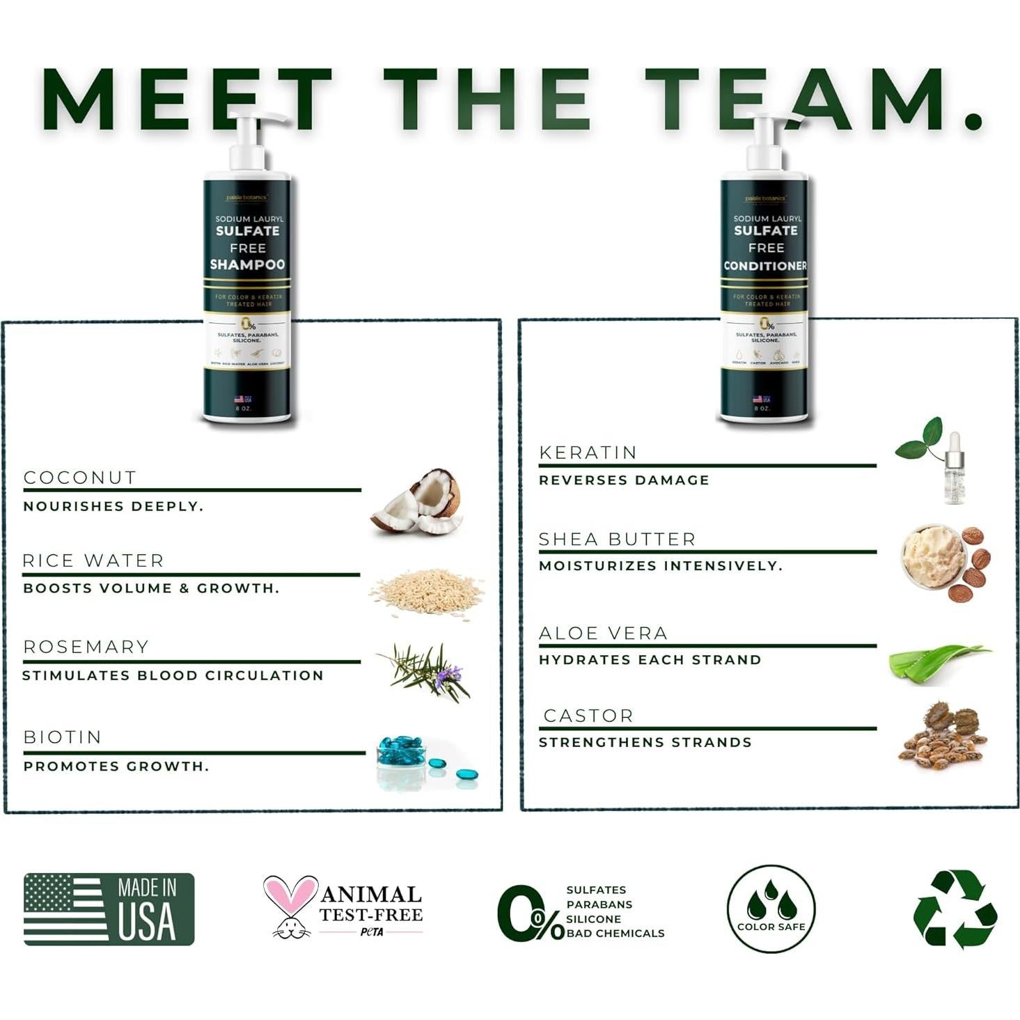 Champú y Acondicionador Natural Paisle Botanics 100% Libre de Sulfatos