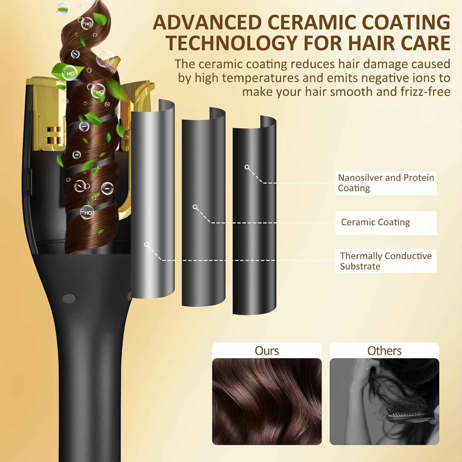 Rizador Automático SAKOTISO 1" Negro 4 Temperaturas Antiescaldado