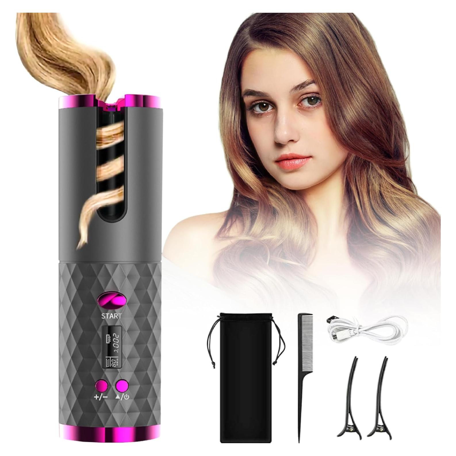 Rizador Automático Inalámbrico DOORTIAN Gris 6 Temperaturas