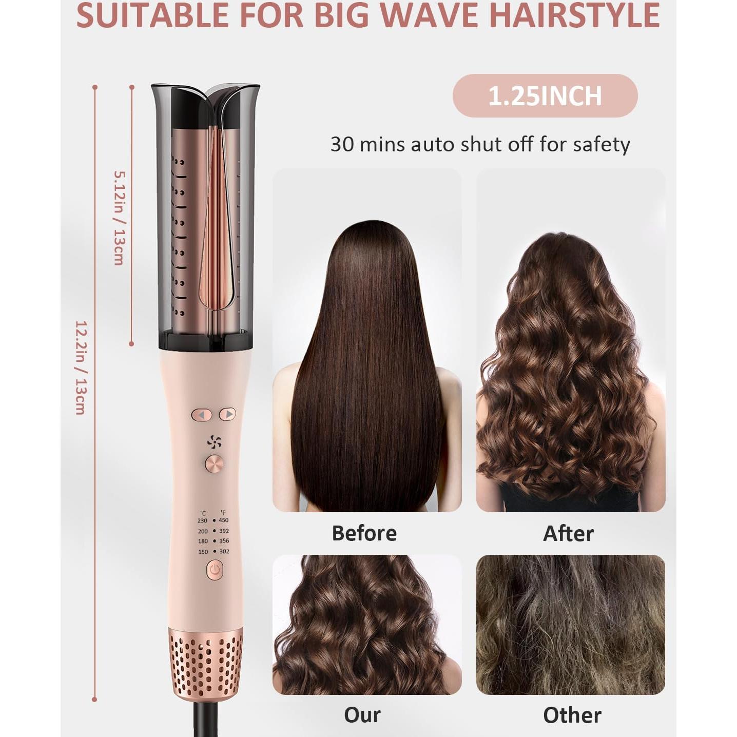 Rizador Automático de Cabello Dongguan C02B, 4 Temperaturas