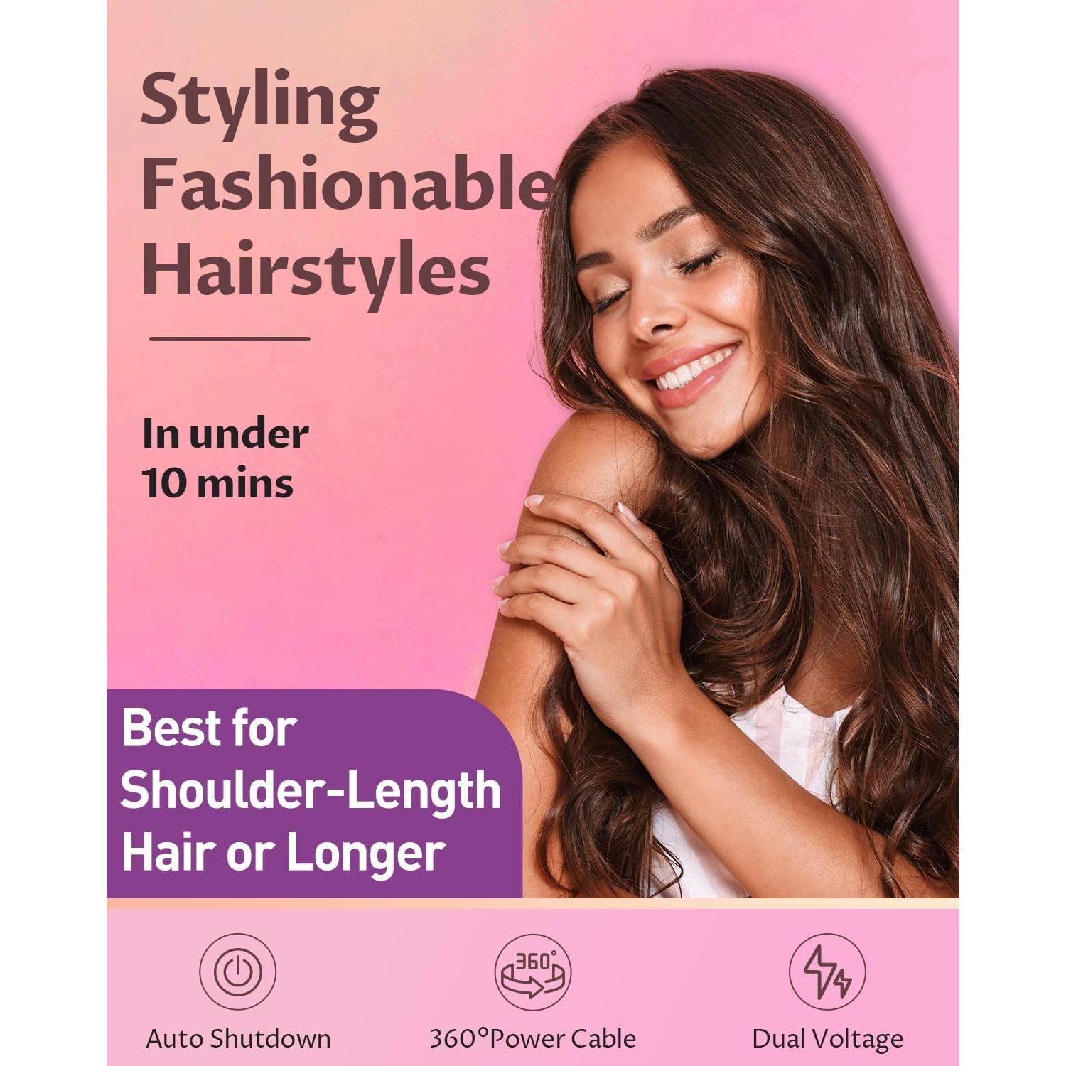 Rizador de Cabello Automático IKV 2.54 cm con Calentamiento Rápido