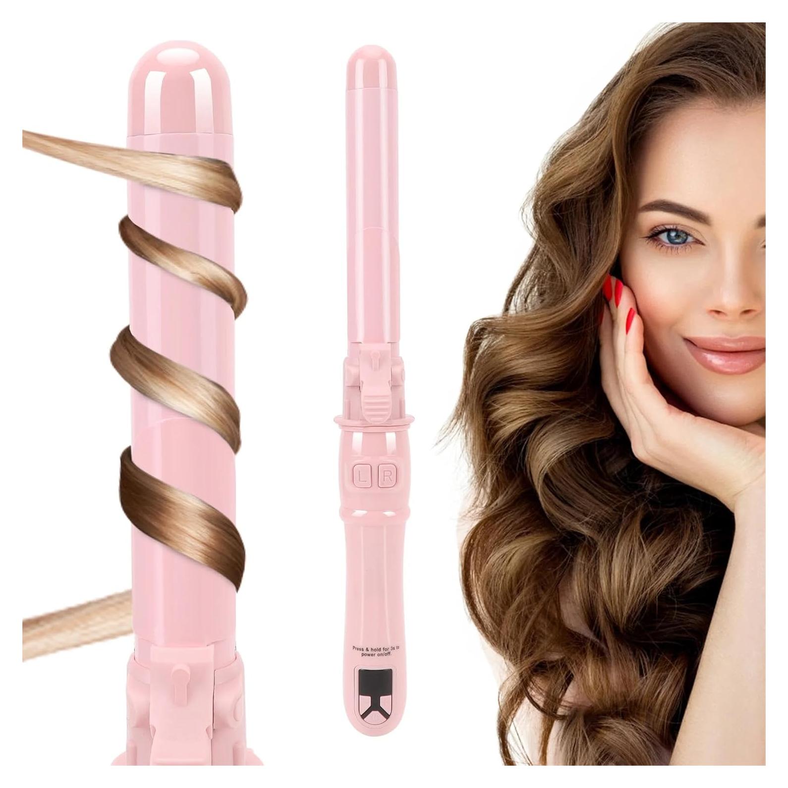 Rizador Rotativo SKERTS D506 Rosa - Control de Temperatura 140-210°C